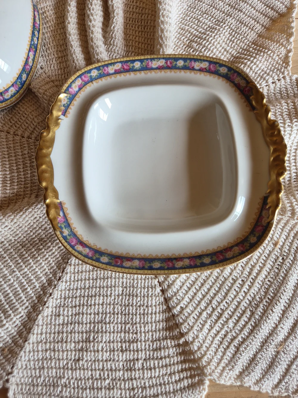 Antique J. Pouyat Limoges France Porcelain Butter Dish Floral